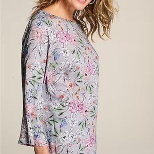 J. Jill Multicolor Floral Hummingbird Top